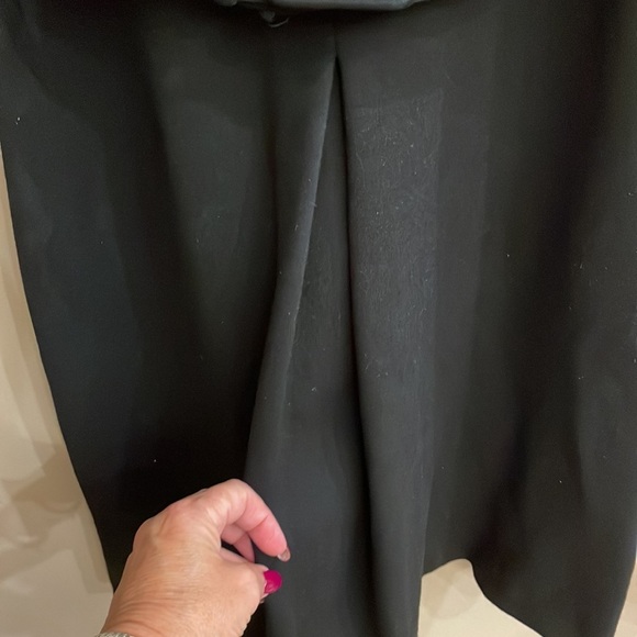 BANANA REPUBLIC cowl neck ponte stretch BELTED DRESS cap sleeve BLACK pleat XS - Picture 6 of 12